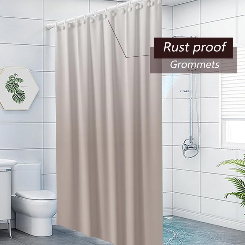 TIKABC Gradient Begie Shower Curtain Liner, 4G PEVA Shower Liner, Plastic Waterproof Shower Curtains, 72x72 inch with Grommet Holes 3 Magnetic Weights… - Image 4